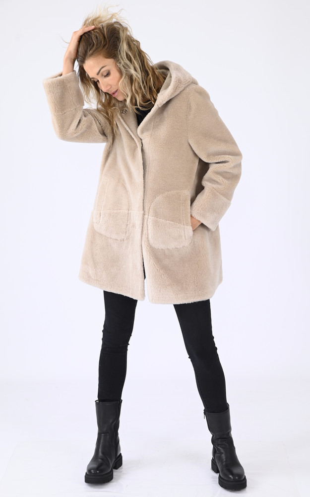 La Canadienne Veste Laine D'agneau Réversible Camel