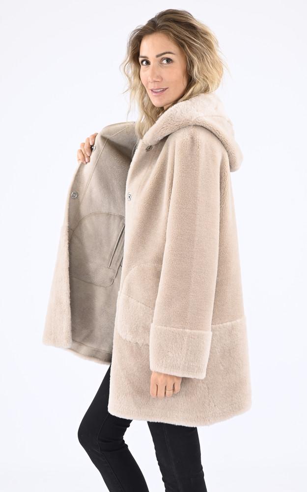 La Canadienne Veste Laine D'agneau Réversible Camel