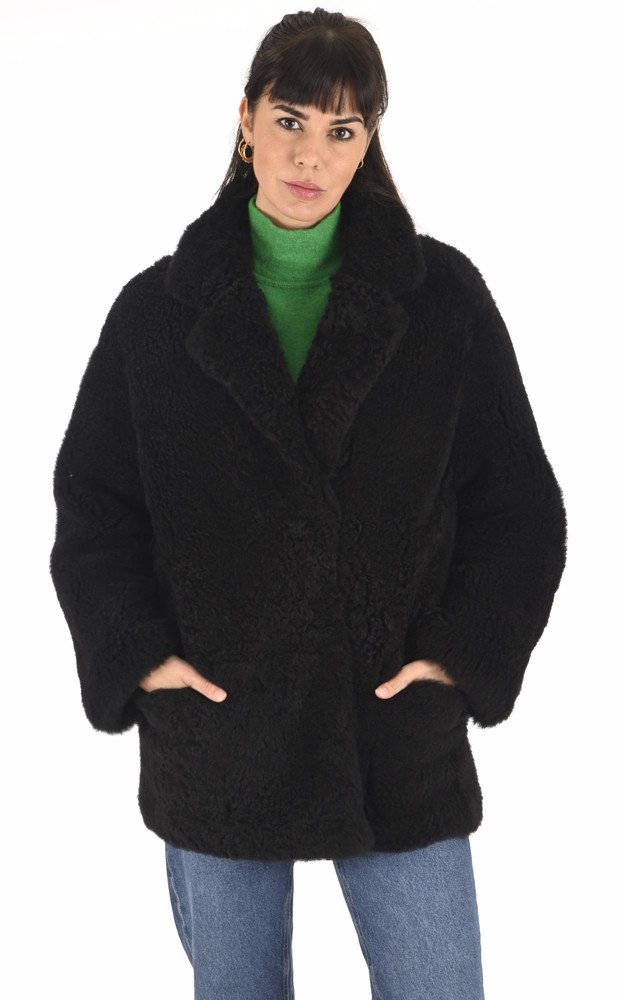 La Canadienne Veste Réversible Mérinillo Curly Noir