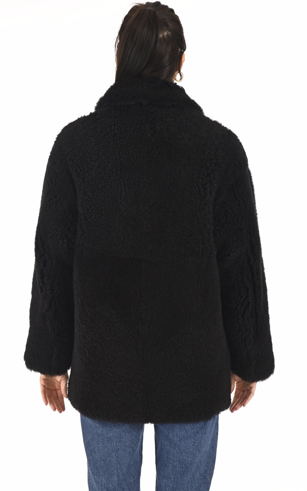 La Canadienne Veste Réversible Mérinillo Curly Noir