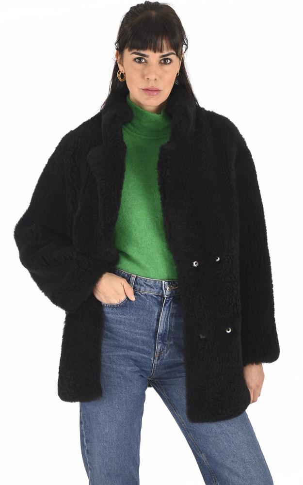 la canadienne Veste réversible mérinillo curly noir