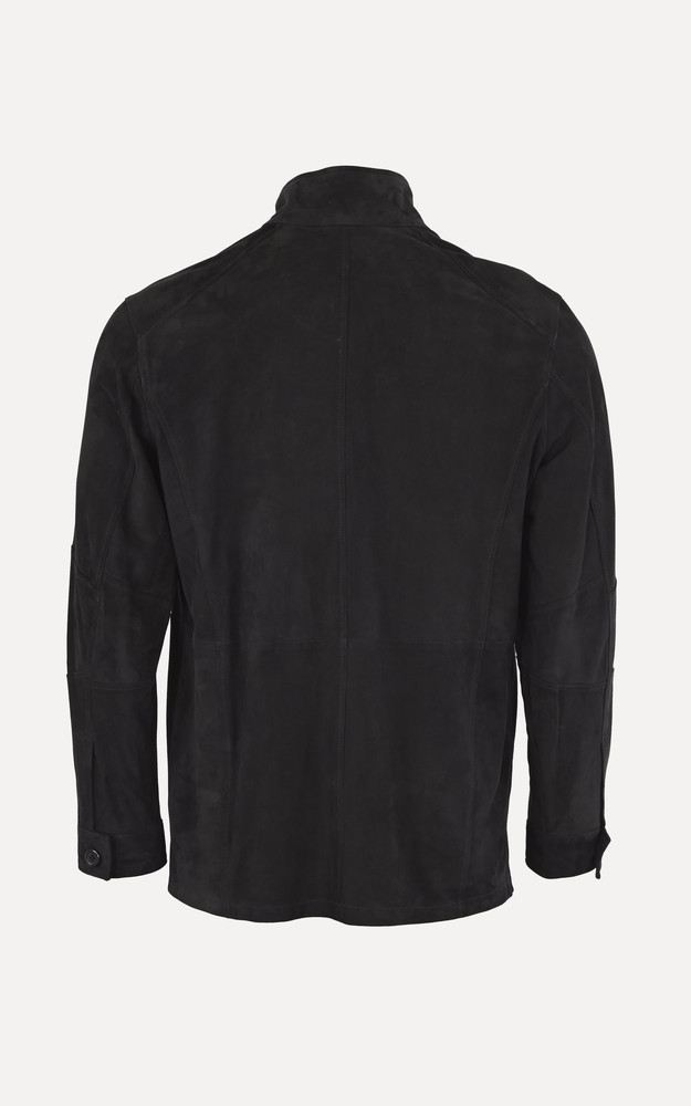 La Canadienne Veste Saharienne Cuir Velours Fabrice Marine