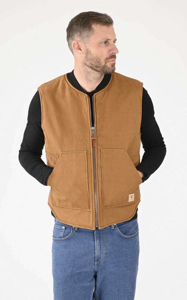 La Canadienne Veste Sans Manches En Coton Work Cognac
