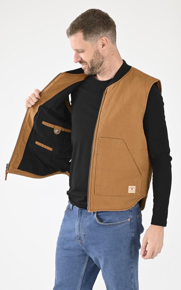 La Canadienne Veste Sans Manches En Coton Work Cognac
