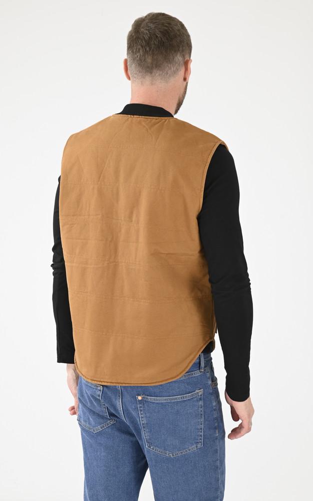 La Canadienne Veste Sans Manches En Coton Work Cognac