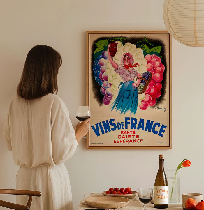 la carte des vins s'il vous plaît Affiche "Vin de France" - Santé gaieté espérance