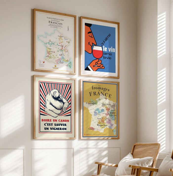 la carte des vins s'il vous plaît Le Pack Epicurien (4 affiches 50 x 70 cm)
