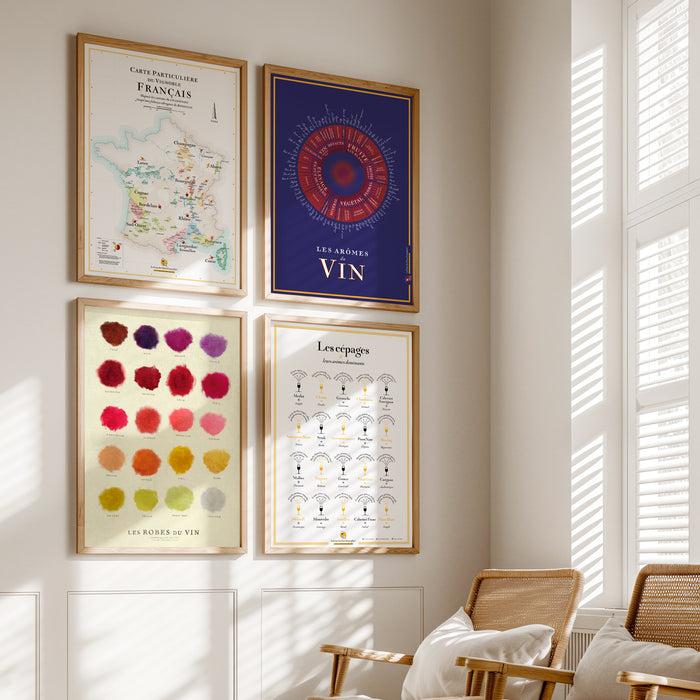 la carte des vins s'il vous plaît Le Pack Sommelier (4 affiches 50 x 70 cm)