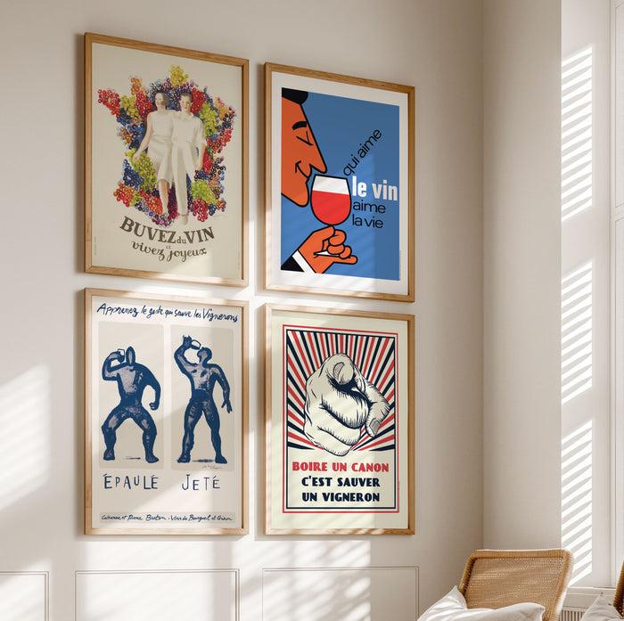 la carte des vins s'il vous plaît Le Pack Vintage (4 affiche 50 x 70 cm)