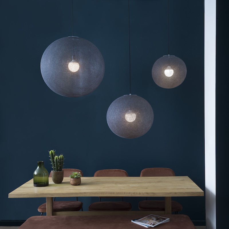 La Case De Cousin Paul Abat-jour Design Globe Light XL Bleu Pétrole Ø 50cm