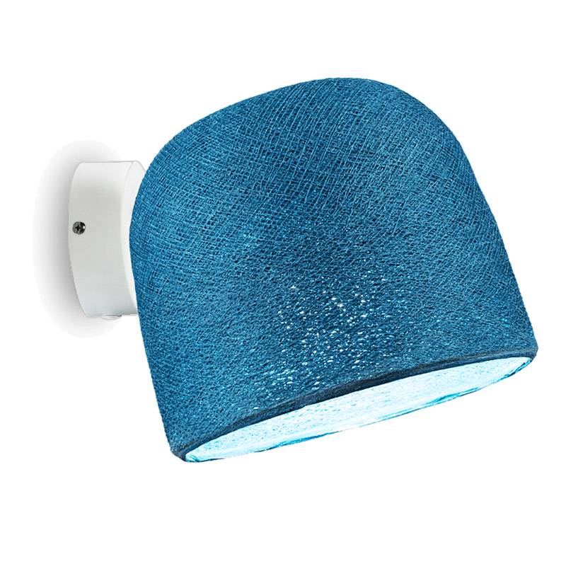 La Case De Cousin Paul Applique Murale Blanche Cloche Bleu Paon