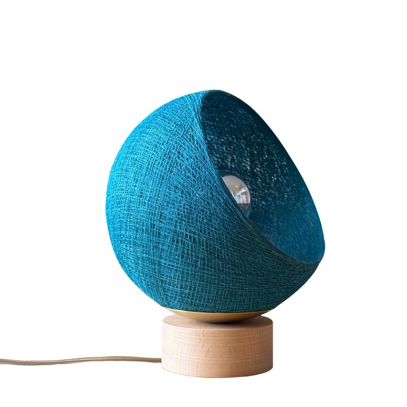 la case de cousin paul Bebop lampe de table avec abat-jour à 360 degrés bleu paon 17cm