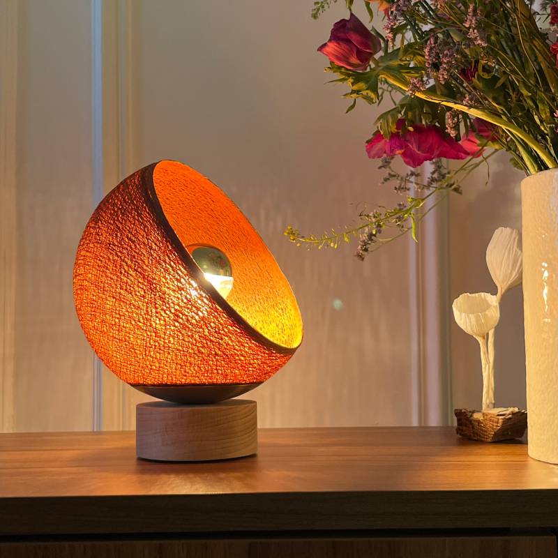 La Case De Cousin Paul Bebop Lampe De Table Avec Abat-jour à 360 Degrés Havane 17cm