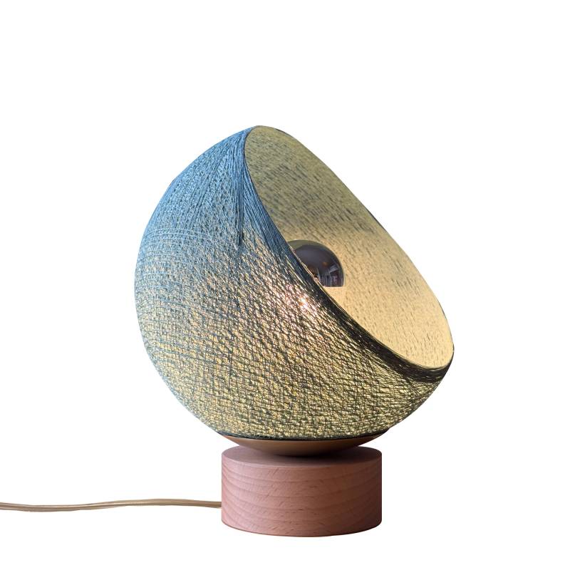 La Case De Cousin Paul Bebop Lampe De Table Avec Abat-jour à 360 Degrés Vert De Gris 17cm