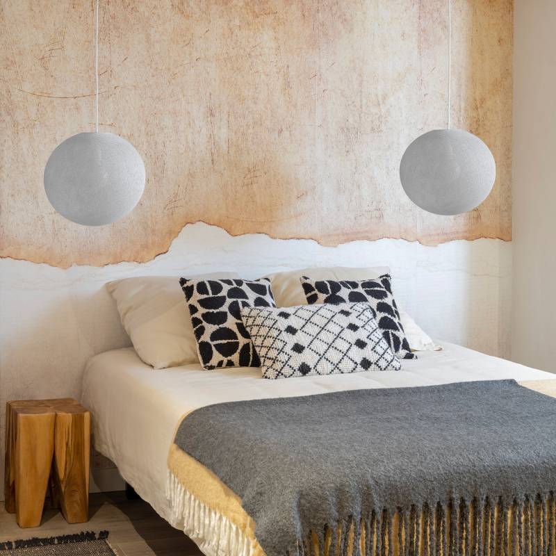 La Case De Cousin Paul Abat-jour Globe Gris Perle