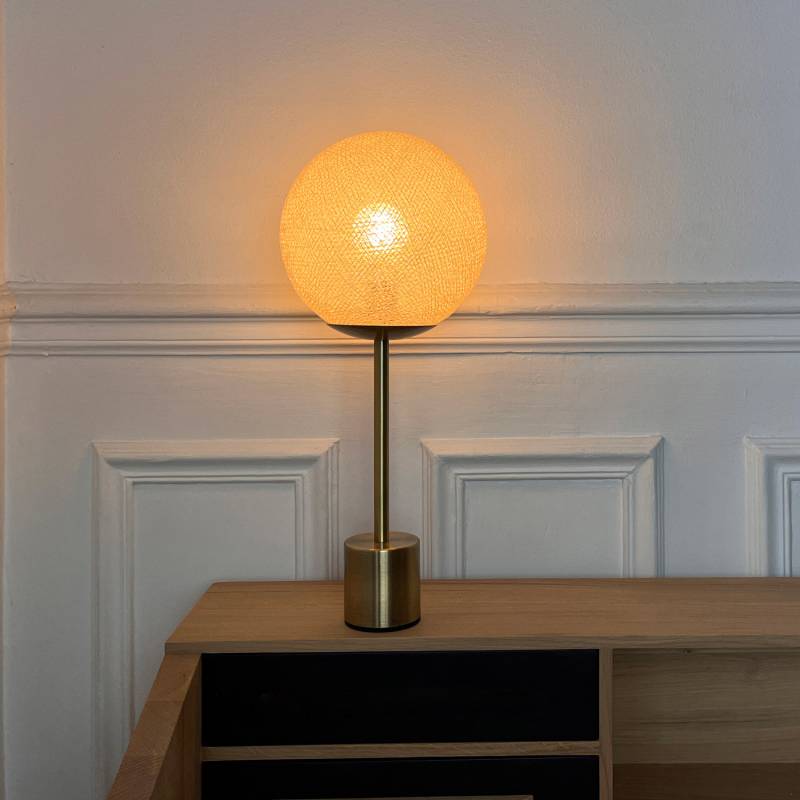 La Case De Cousin Paul Lampe APAPA Laiton - Ecru