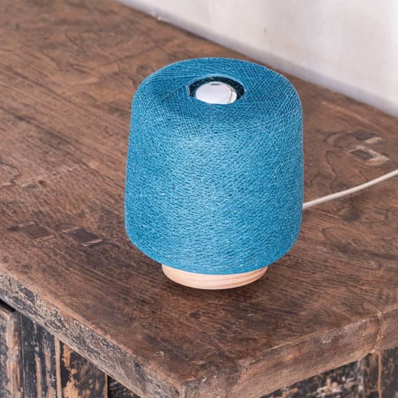 La Case De Cousin Paul Lampe à Poser Madison Bleu Paon - Upcycling