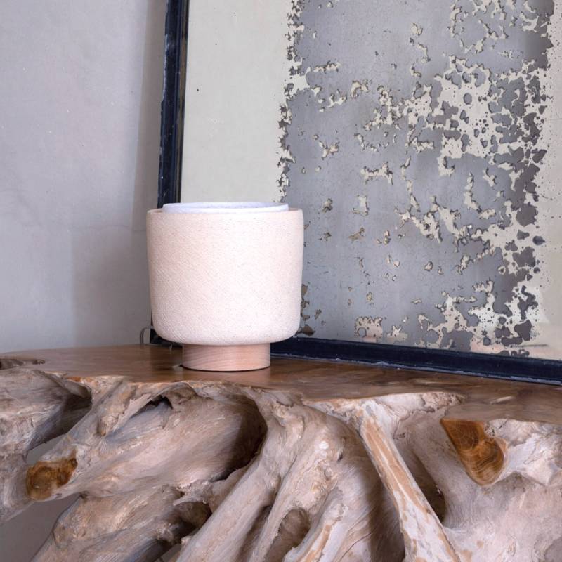 La Case De Cousin Paul Lampe à Poser Tulipe - écru Et Blanc