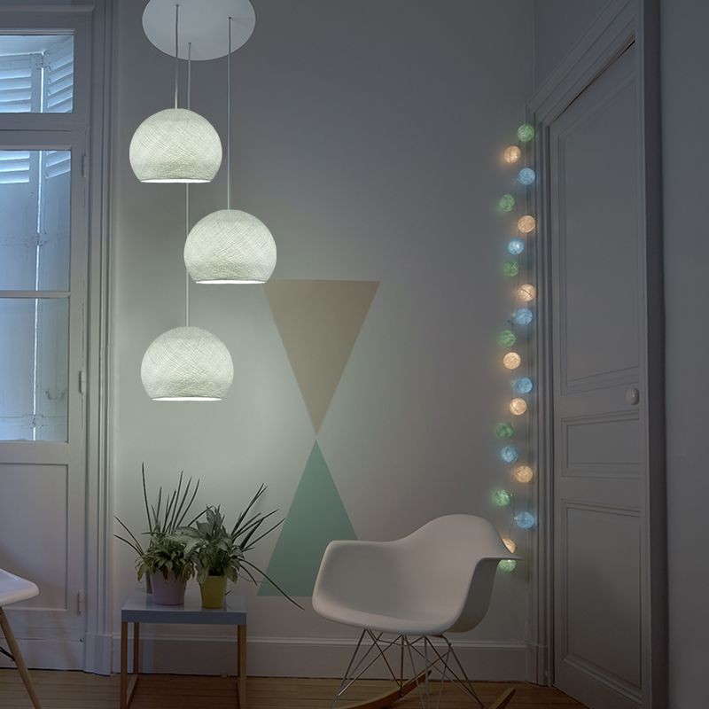 La Case De Cousin Paul Plafonnier 3 Blanc Coupoles S Uni Gris Perle