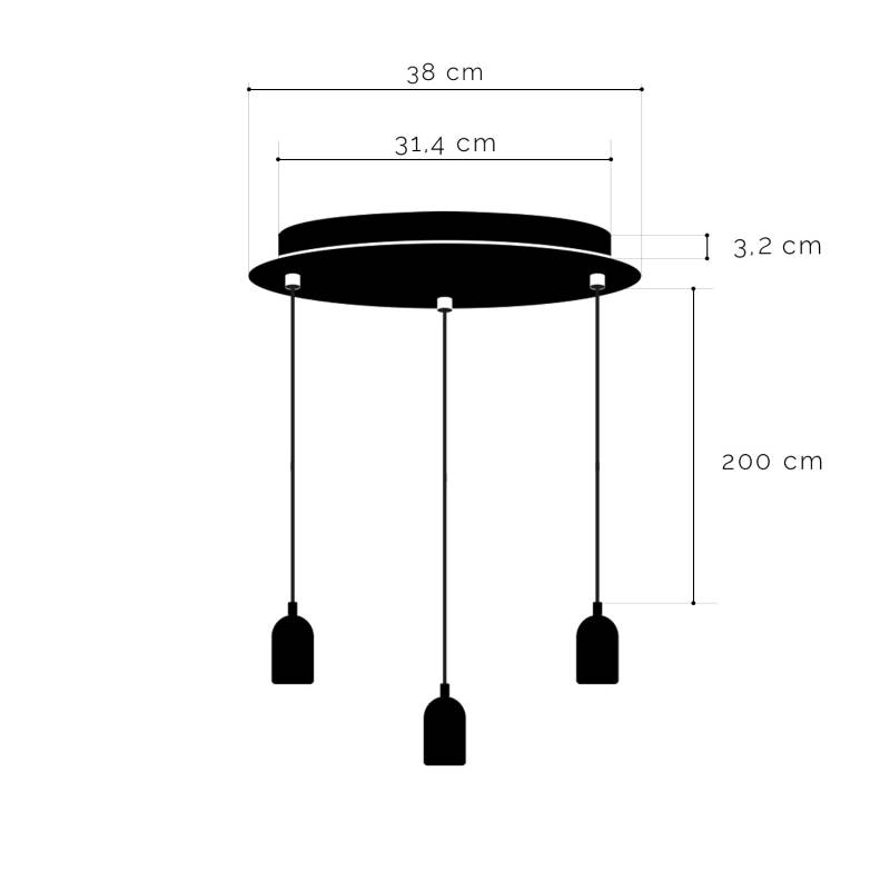 La Case De Cousin Paul Plafonnier 3 Noir Globes S Uni Moutarde