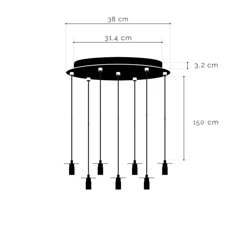 La Case De Cousin Paul Plafonnier Blanc 7 Abat-jours Swing - Beige