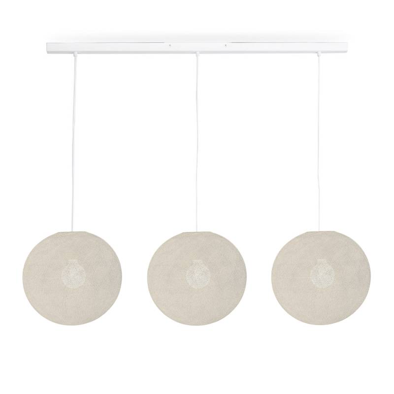 La Case De Cousin Paul Rail Blanc 3 Globes écru - ø31cm