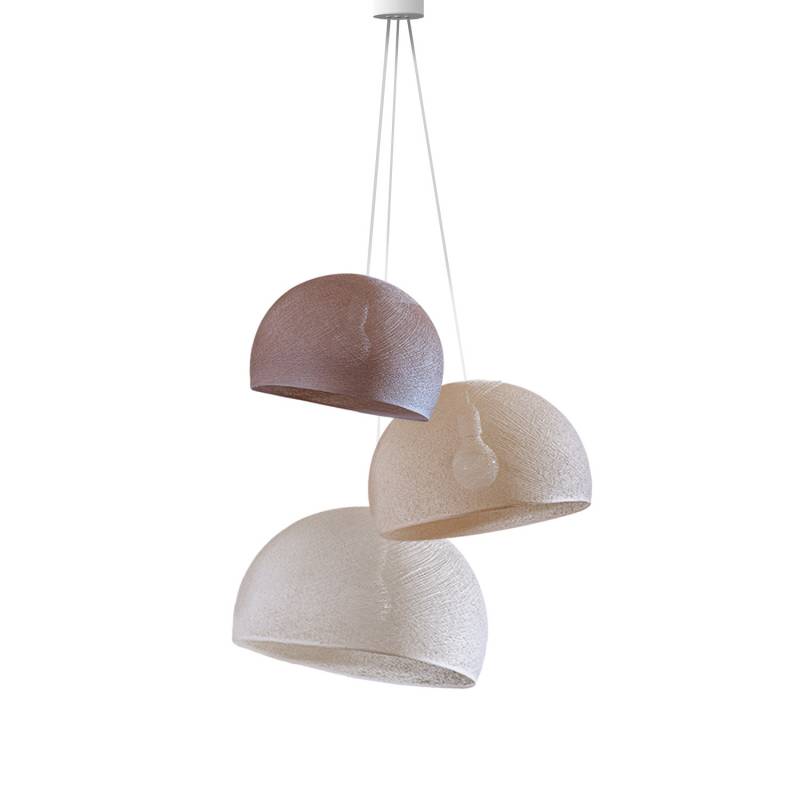 La Case De Cousin Paul Suspension 3 Coupoles Nude - Lin - écru