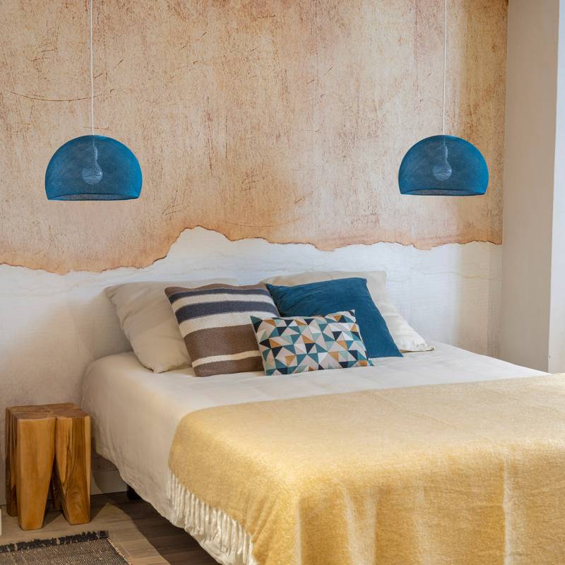 La Case De Cousin Paul Suspension Simple Coupole 38 Bleu Paon