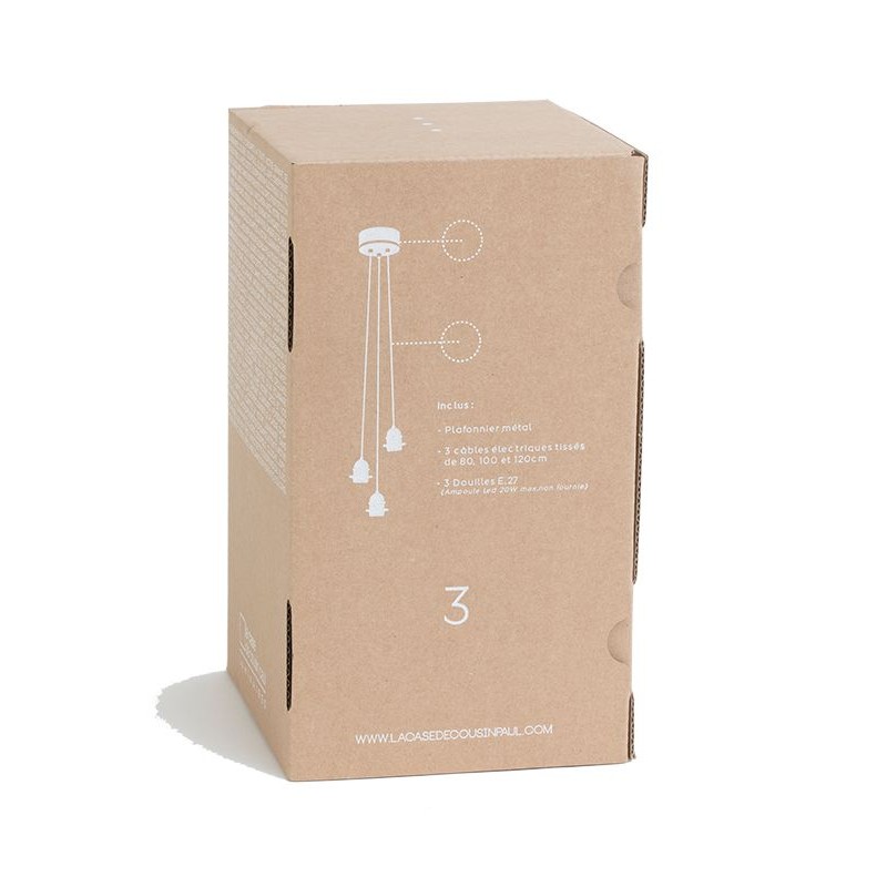 La Case De Cousin Paul Suspension Triple Acier Gris Anthracite Mat