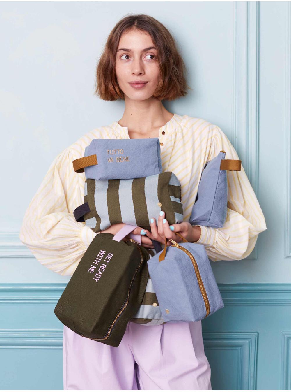 La Cerise Sur Le Gâteaux Grande Trousse Cube Déperlante 100% Coton Bio