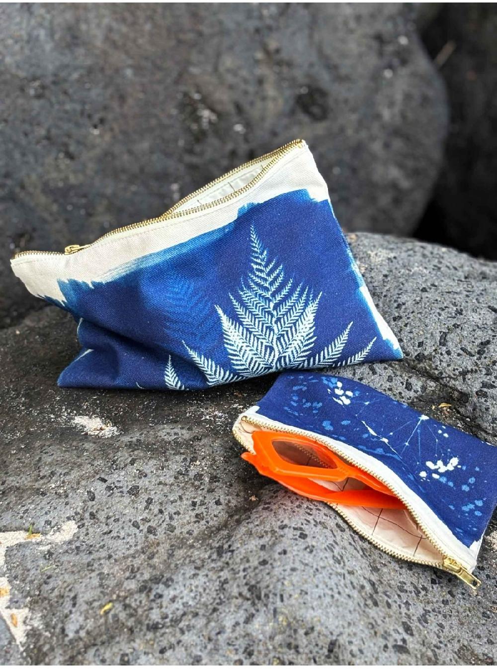 La Cerise Sur Le Gâteaux Moyenne Pochette Cyanotype Gypso 100% Coton Bio