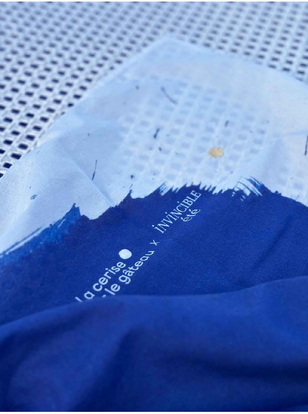 La Cerise Sur Le Gâteaux Paréo Cyanotype 100% Voile De Coton Bio