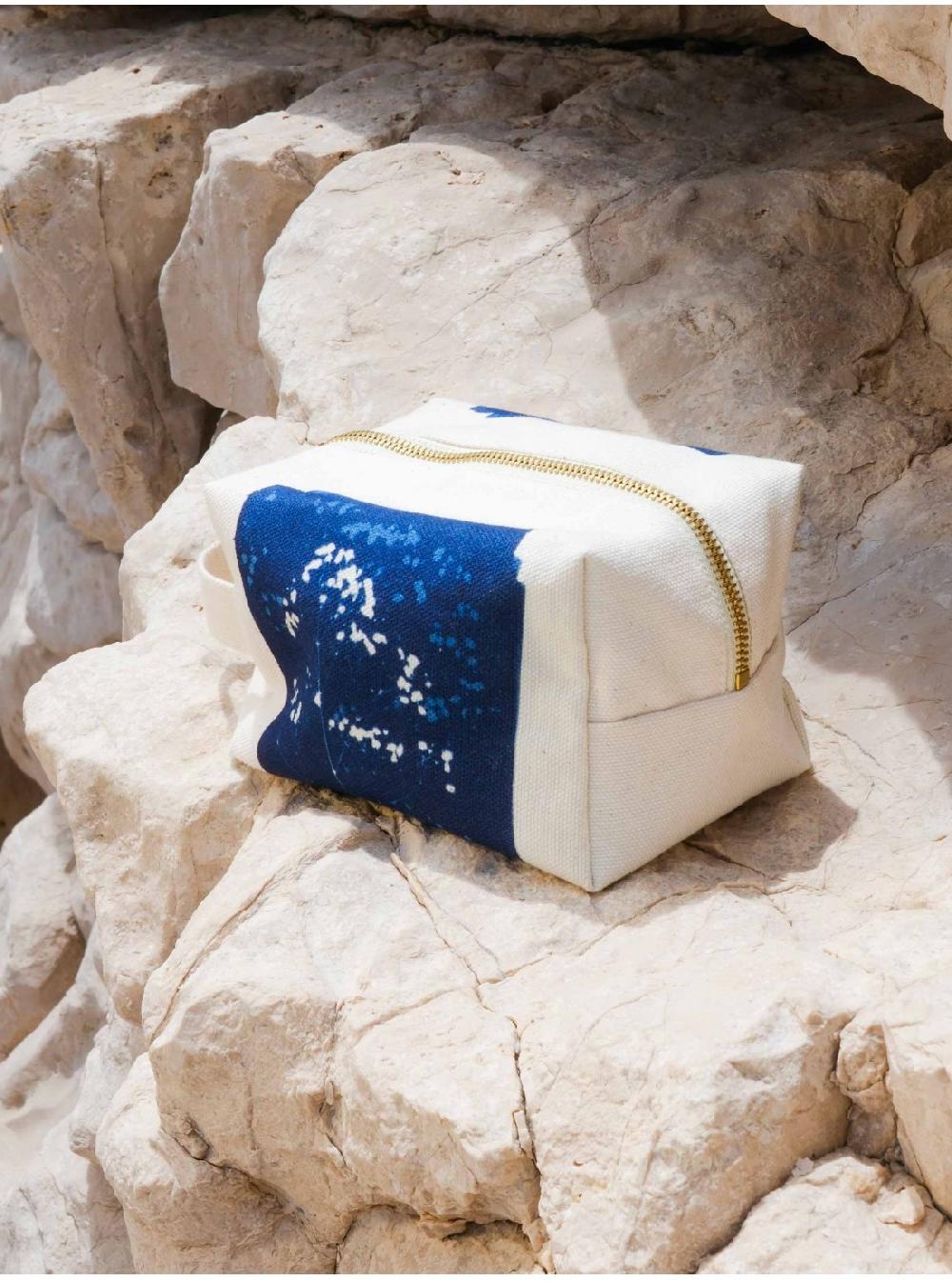 La Cerise Sur Le Gâteaux Petite Trousse Cube Cyanotype Gypso 100% Coton Bio