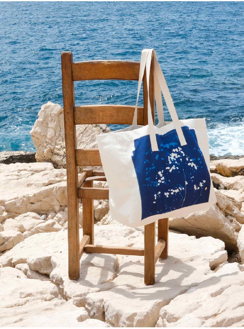 La Cerise Sur Le Gâteaux Sac Cabas Cyanotype 100% Coton Bio