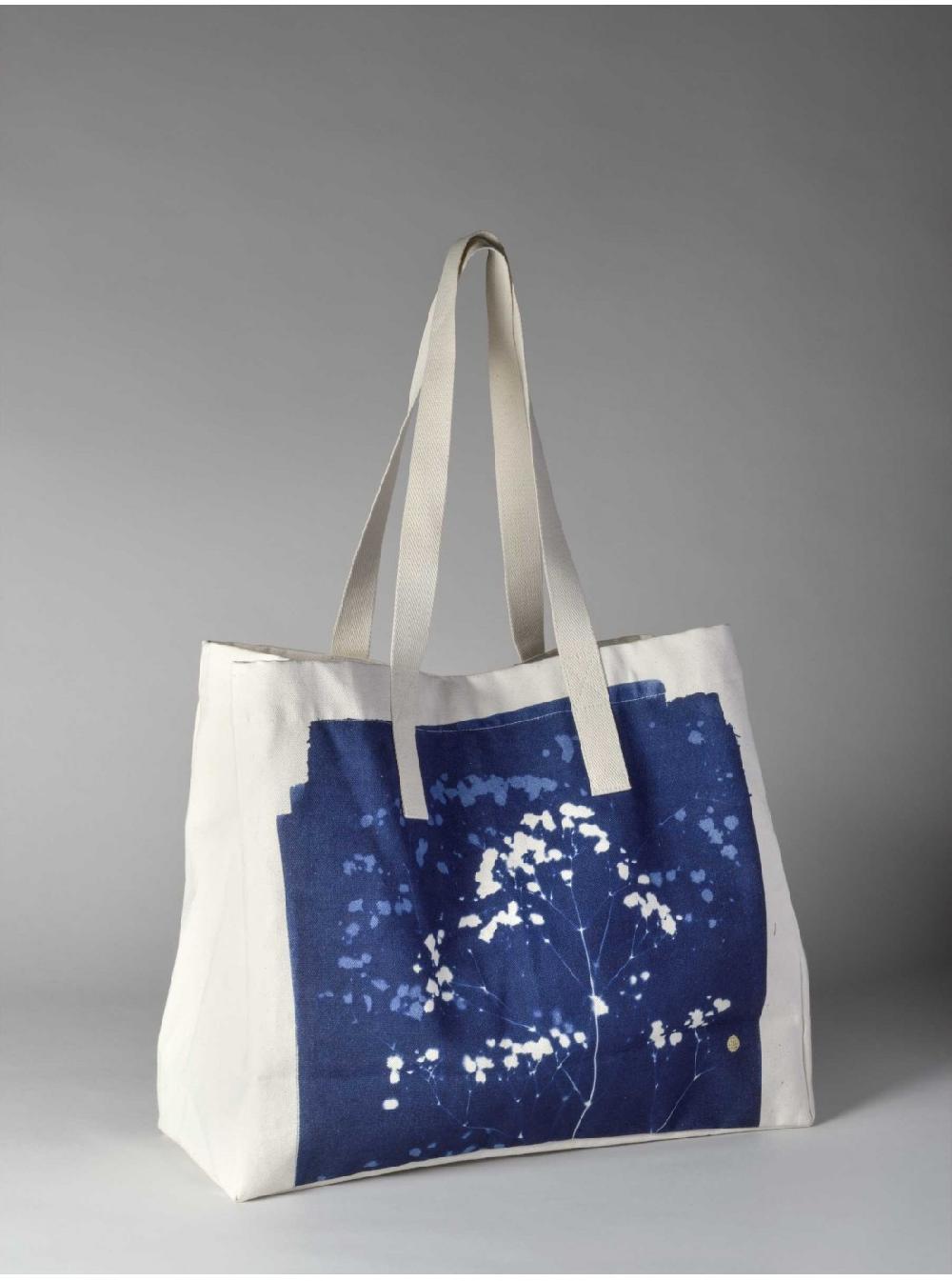 la cerise sur le gâteaux Sac cabas Cyanotype 100% coton bio