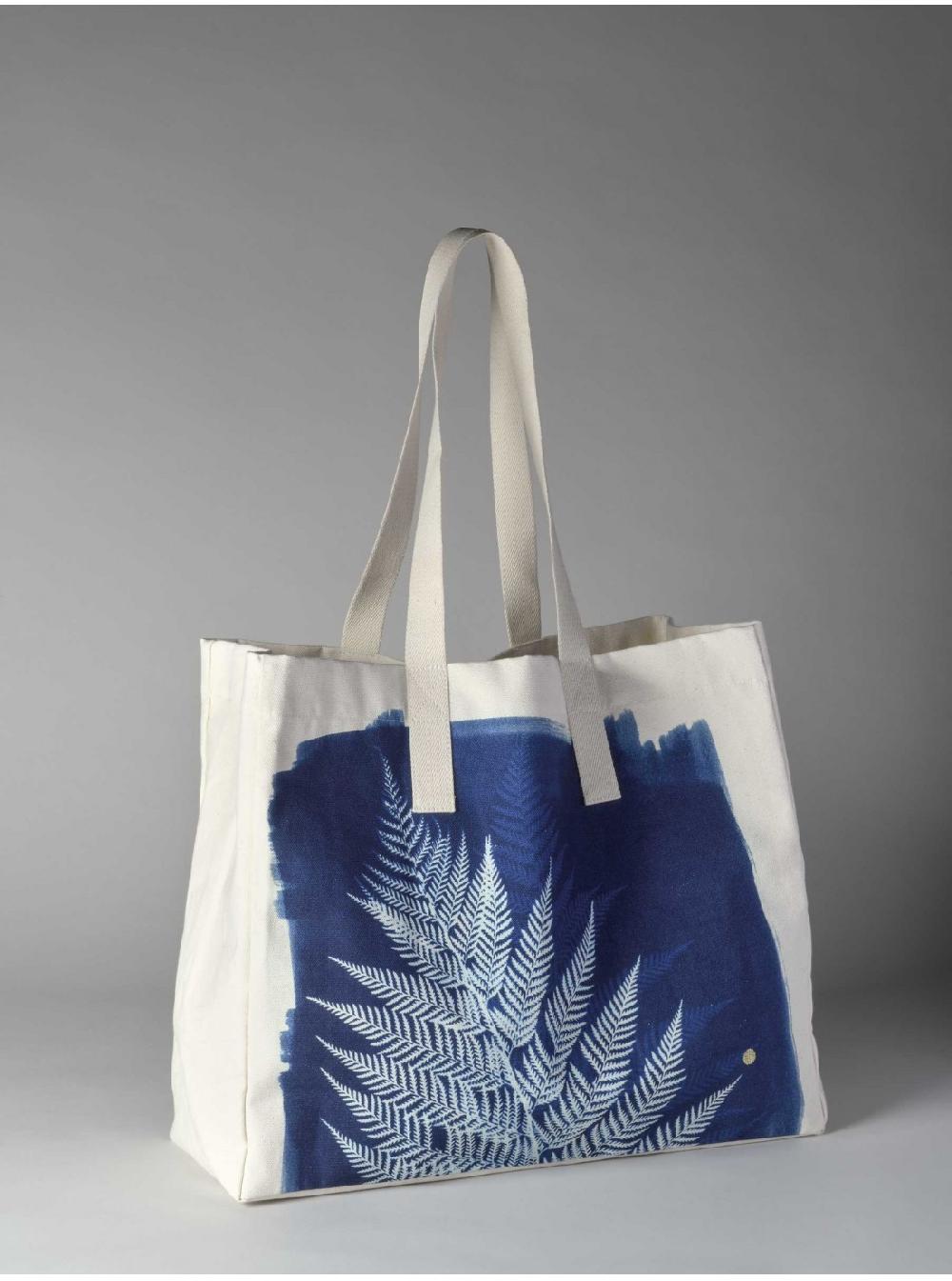 la cerise sur le gâteaux Sac cabas Cyanotype 100% coton bio