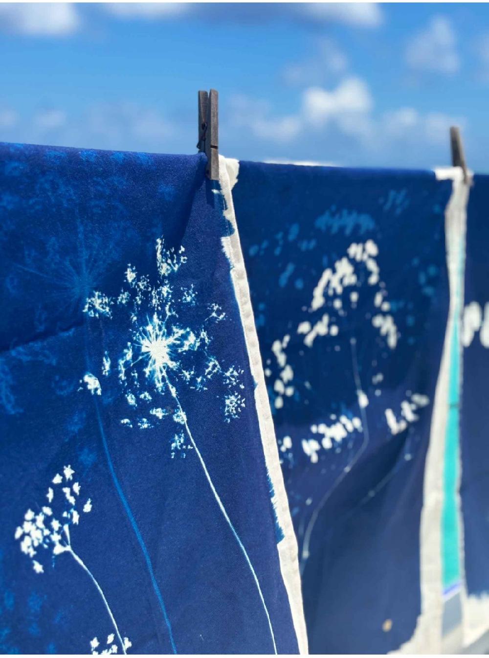 La Cerise Sur Le Gâteaux Torchon Cyanotype 100% Coton Bio