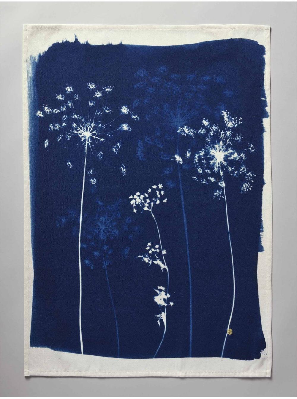 la cerise sur le gâteaux Torchon Cyanotype 100% coton bio