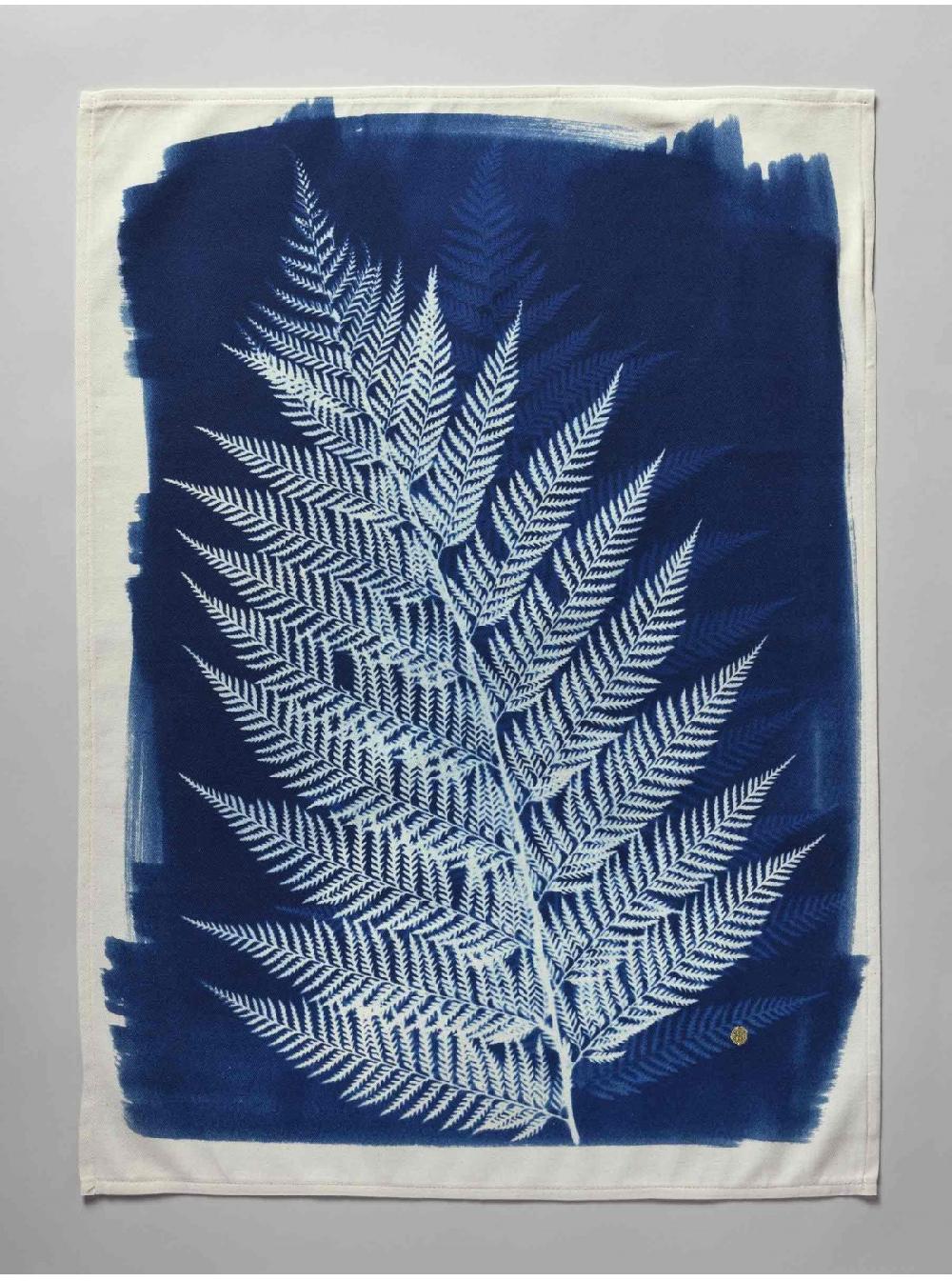 la cerise sur le gâteaux Torchon Cyanotype 100% coton bio