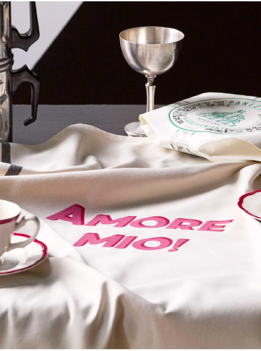 La Cerise Sur Le Gâteaux Torchon Imprimé Amore 100% Coton Bio