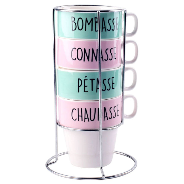 La Chaise Longue COFFRET DE 4 TASSES A CAFE AVEC SUPPORT