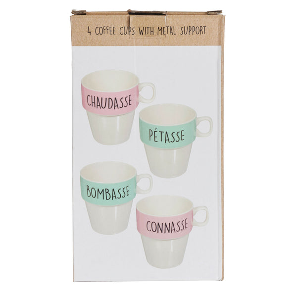 La Chaise Longue COFFRET DE 4 TASSES A CAFE AVEC SUPPORT