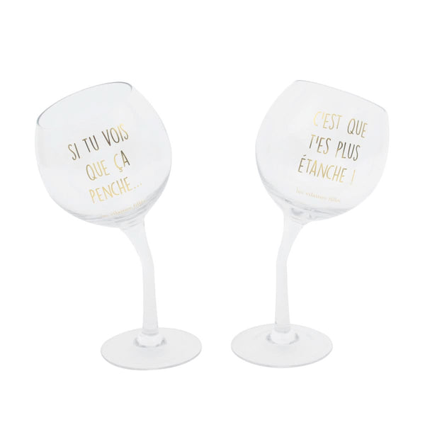 La Chaise Longue COFFRET 2 VERRES PENCHES DORES
