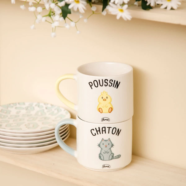 La Chaise Longue MUG DUO MAT POUSSIN CHATON