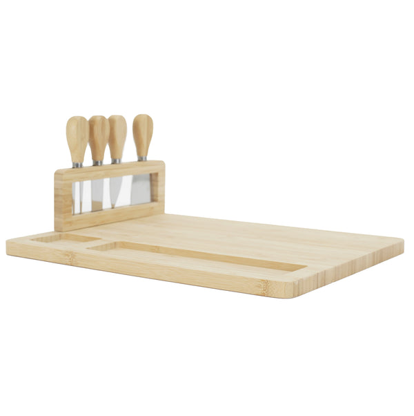 La Chaise Longue PLANCHE A FROMAGE 4 COUTEAUX BAMBOU