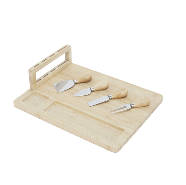 La Chaise Longue PLANCHE A FROMAGE 4 COUTEAUX BAMBOU