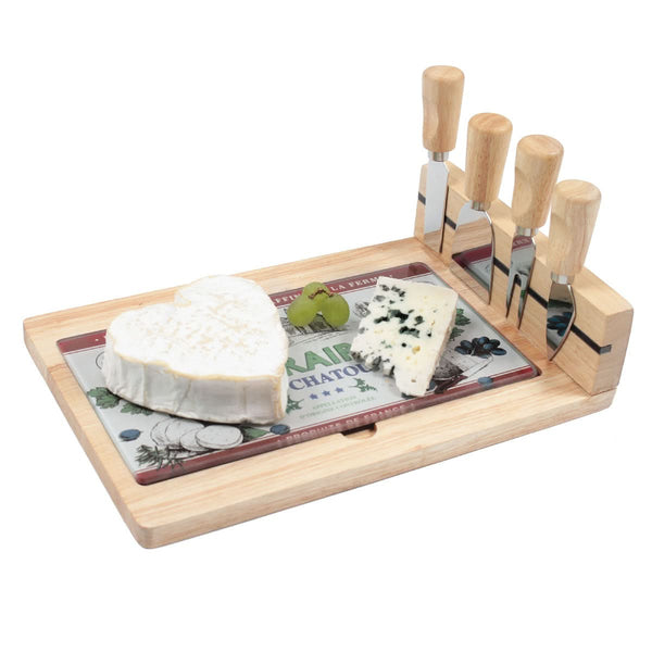 La Chaise Longue PLANCHE A FROMAGE 4 COUTEAUX FROMAGES DE FRANCE