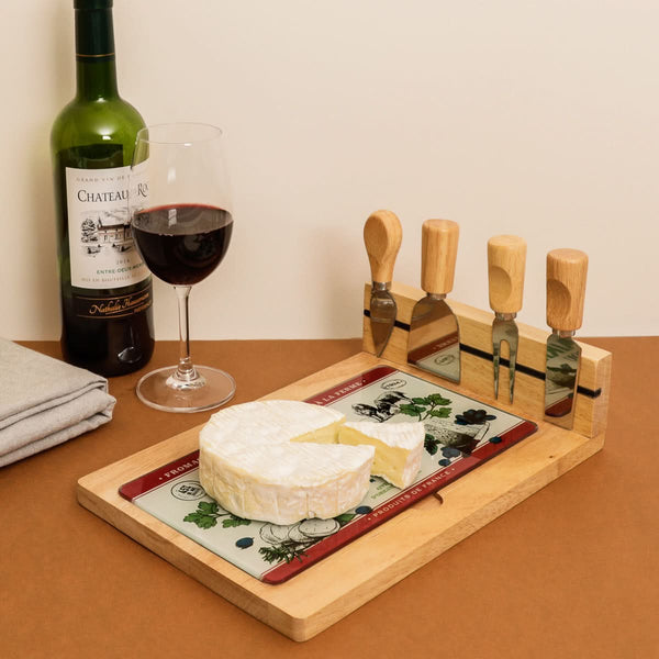 la chaise longue PLANCHE A FROMAGE 4 COUTEAUX FROMAGES DE FRANCE