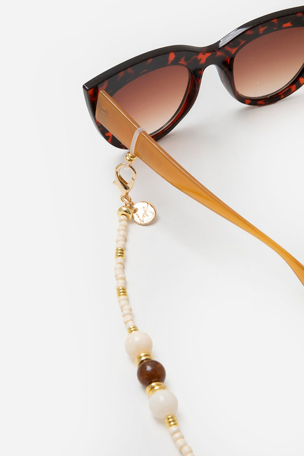 La Coque Française Bijoux Chaine De Lunette Iris Beige 72 Cm