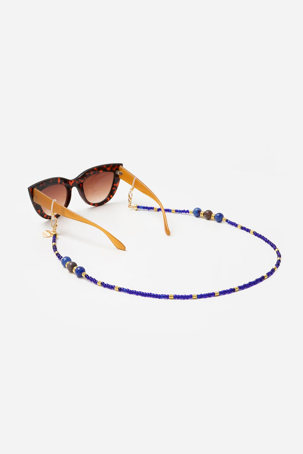 la coque française Bijoux Chaine De Lunette Iris Bleu 72 cm